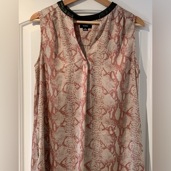 Rudsak Snake Print Dress Sleeveless Size Small Faux Leather Collar Belt Missing. - Picture 2 of 16